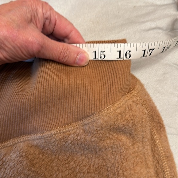 Aerie Fleece high waisted Joggers. Size Small. NWT Caramel brown  Zip Front - Picture 10 of 12